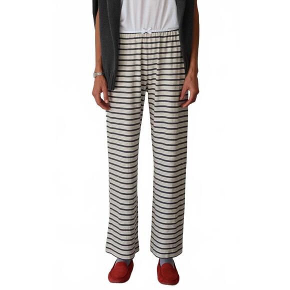 DONNI. Pants - NEW DONNI. stripe jersey bow pant in oatmeal
